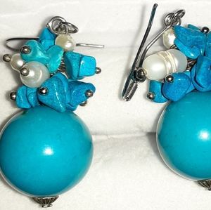 COPY - Pearl/turquiose earrings